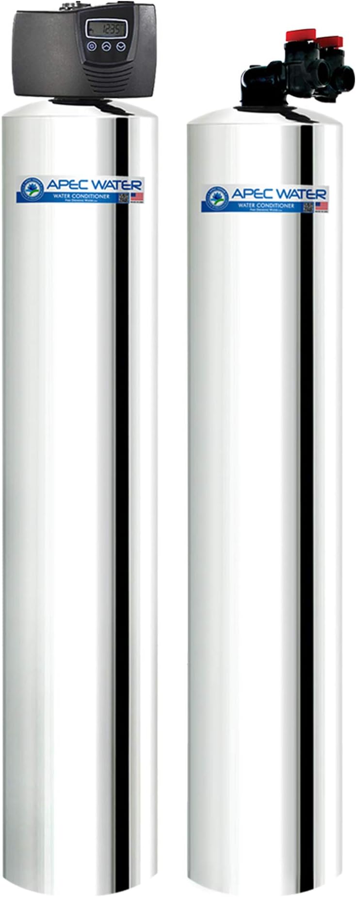 APEC Water Systems WH-SOLUTION-MAX15 Flagship Whole House Water Filter with Electronic Control Valve & Salt Free Water Softener Systems for 3-6 Bathrooms