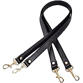 VanEnjoy Pair Full Grain Leather Replacement Strap for Handbags Purse Bags-26“Long,0.71" Wide (Black) (Black)