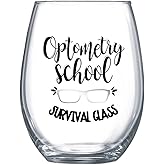 Optometry School Student Gifts for Women Large Stemless Wine Survival Glass 0094