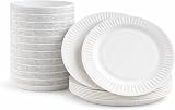 1ABOVE 100 Pack 9-Inch White Disposable Paper Plates 23cm