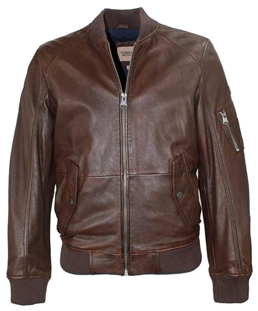 Camel Active - Herren Lederjacke Blouson Lammnappa braun