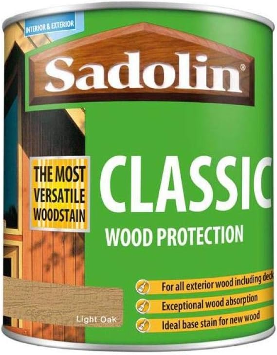 Sadolin Classic Wood Protection 1L Light Oak Exterior Decking Cladding Fencing