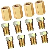 DACUAN Brake Line Fittings - 4 Metric 3/16 Brake Line Union+8 Nuts Fit for Inverted/Double Flares Brake Line Tube,Brake Line 