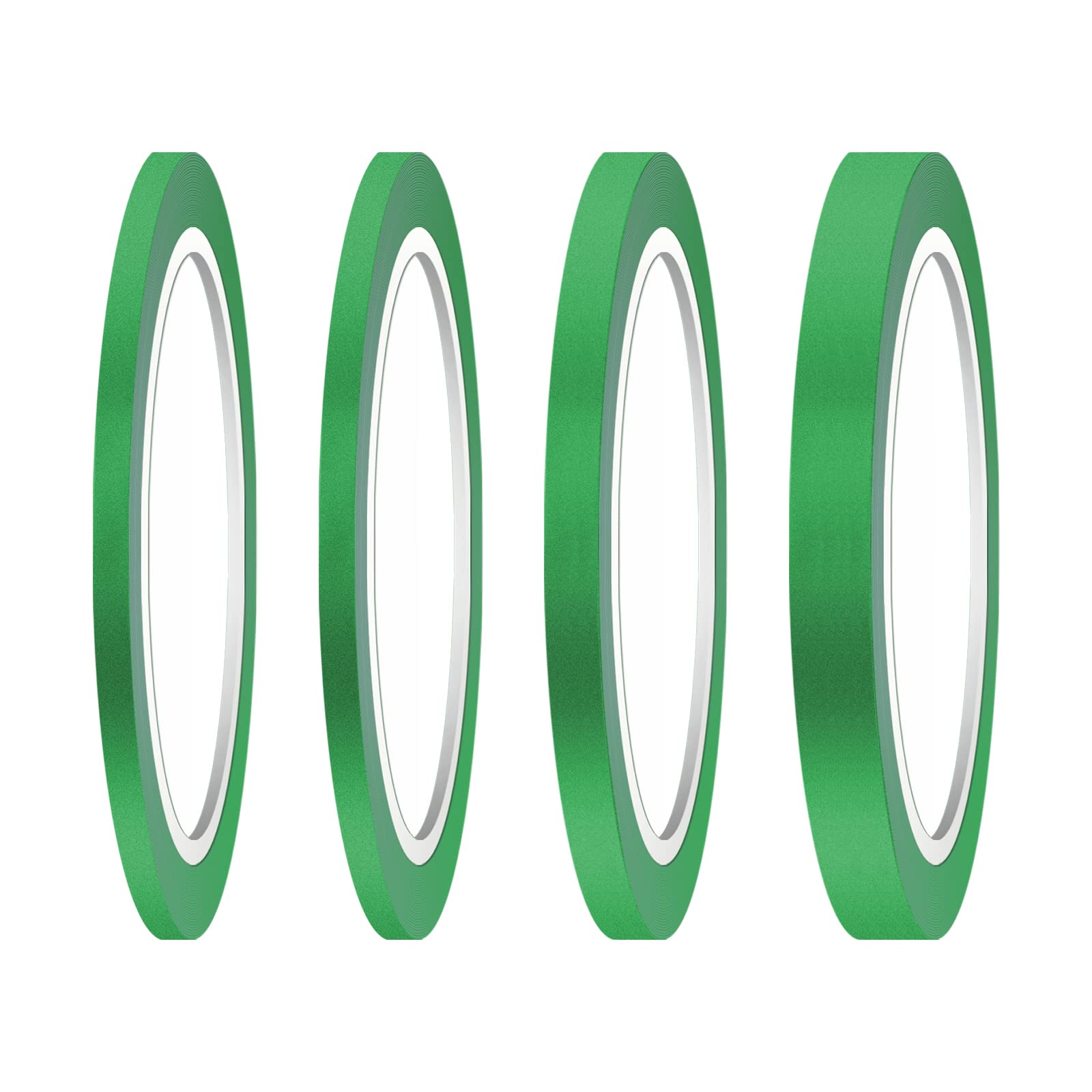 AIEX 4 Rolls Fine Line Tapes, 3mm, 6mm, 12.6mm Wide x 52 Yard Long, Masking Paper Tape Thin Colored Painter Tape for Automotive Car DIY Crafts & Arts Decoration School Office (Green)