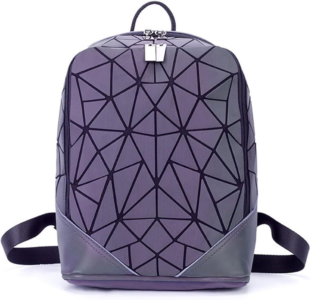 Geometric Backpack Holographic Reflective Backpacks Fashion Backpack