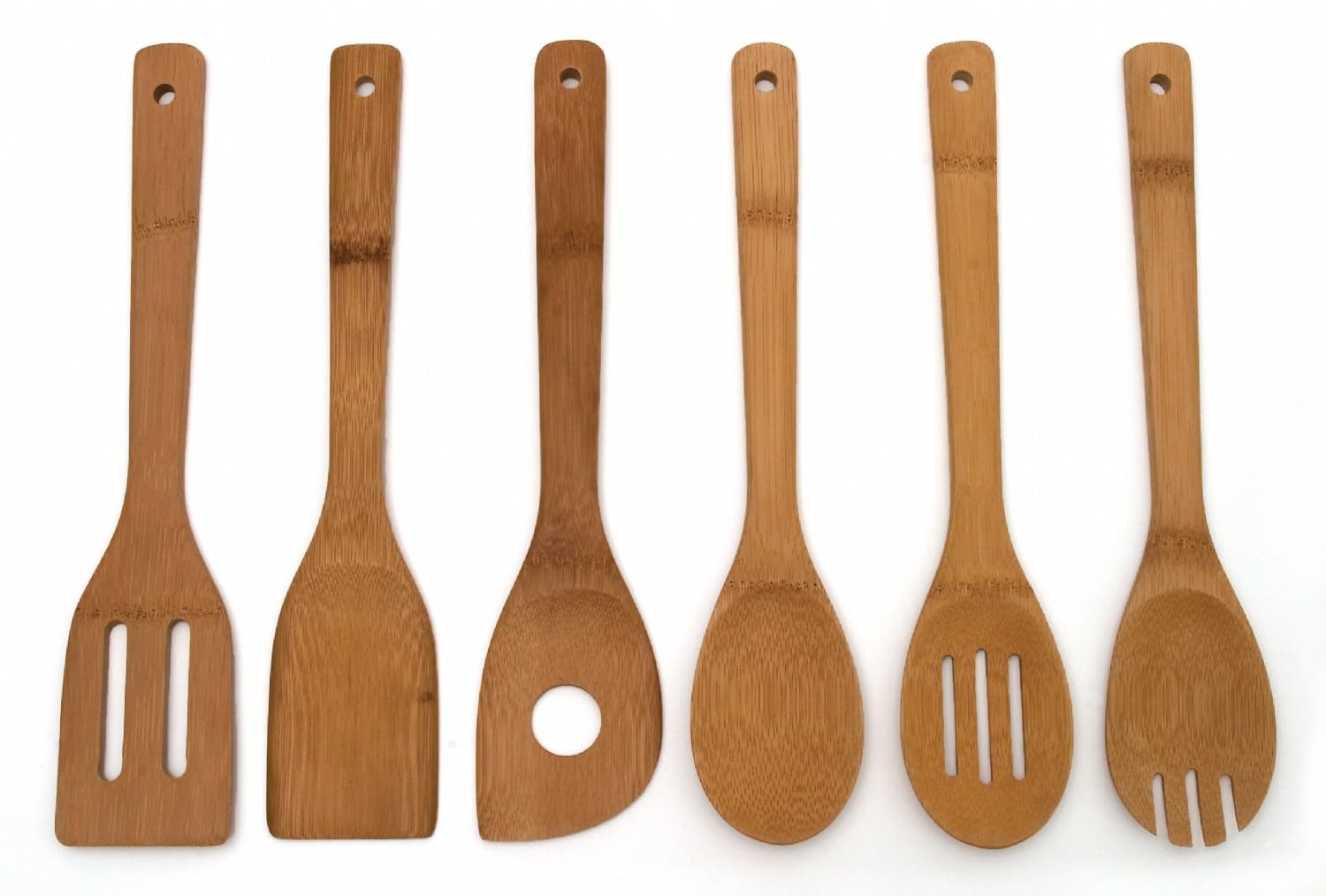 Lipper International 826 Set of 6 Bamboo Kitchen Tools, in Mesh Bag (1, Set Of 1)