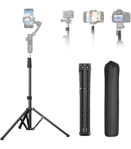 Tripé AOCHUAN Para IPhone E Câmeras - Altura Ajustável 43-170cm, Carga 8kg