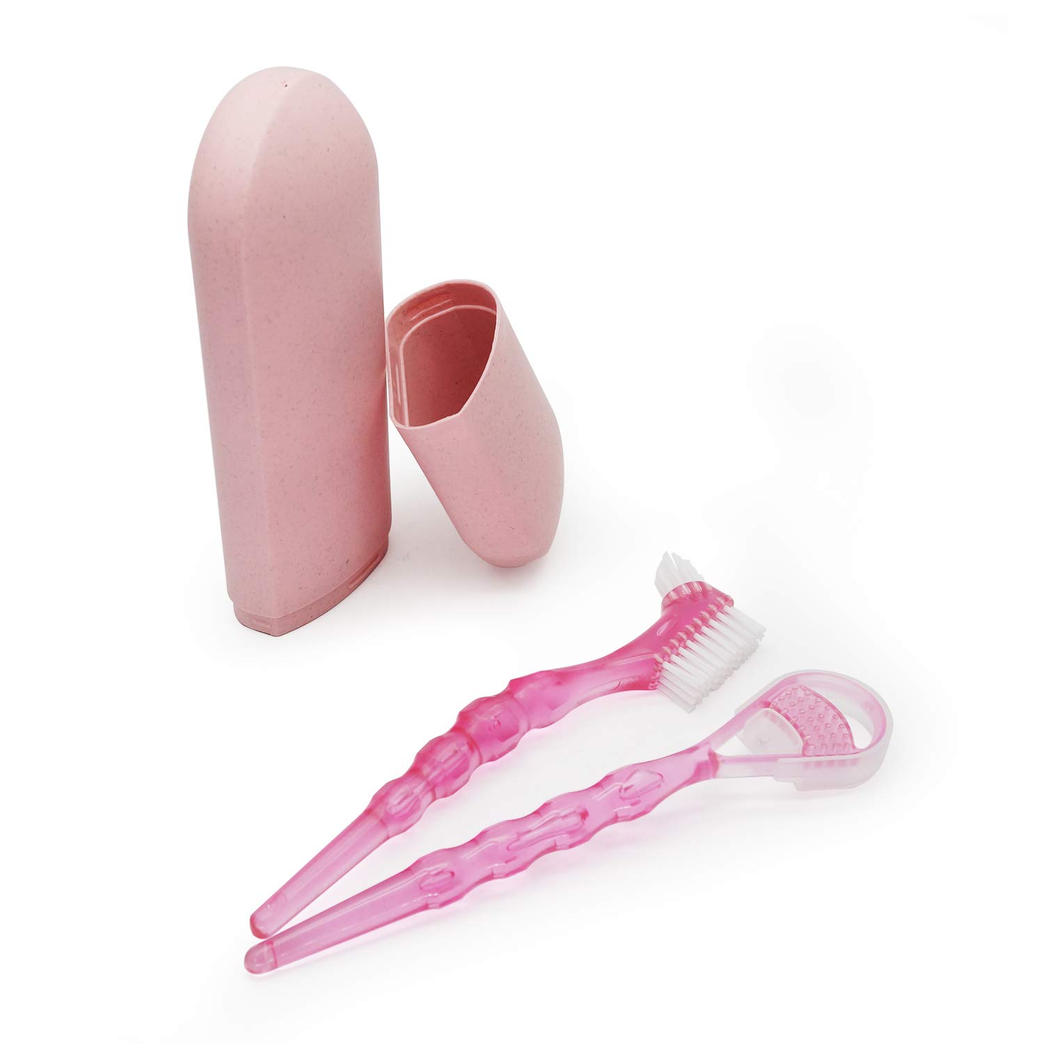 Uproll Denture Brush/False Teeth Brush and Tongue Cleaner Set Amethyst: Health & Personal Care