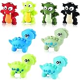 WOZADU 8 PCS 3D Dinosaur Silicone Focal Beads for Pens, Animal Focal Beads Bulk for Keychain Bracelet Necklace Making, Handmade Crafts Supplies