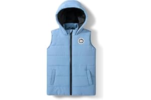 JOYSON Boys Sleeveless Puffer Vest Lightweight Padded Jacket Quilted Hooded Outwear Zipper Waistcoat