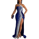 Nagfar Women Rhinestone Sequin Birthday Party Sexy New Year Formal Dress