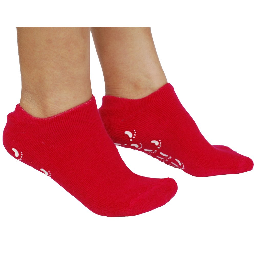 EMILYSTORES Green Moisturize Soften Repair Cracked Skin Moisturizing Treatment Full Gel Jojoba Oil Vitamin E Spa Socks 1Pair : Beauty