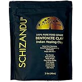 Schizandu Organics Bentonite Indian Aztec Healing Clay, Vegan 100% Pure Detox Powder | 3 Lbs | ToxinFree, Use for Beauty Masks, Detoxifying Baths, Hair Masks, Acne Treatment, Natural Soap, Cleanser