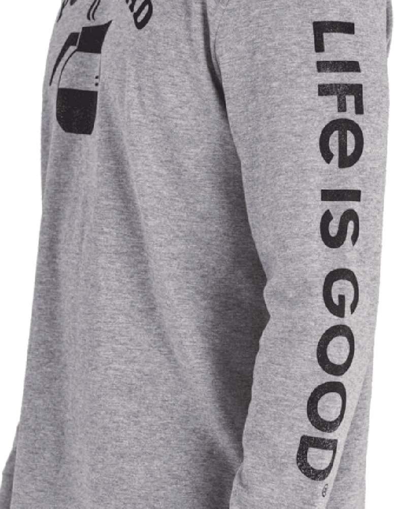 Life is Good Mens Long Sleeve Crusher Graphic T-Shirt: Clothing