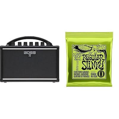Boss Katana Mini - 7-Watt Combo Amp & Ernie Ball Regular Slinky Nickel Wound Electric Guitar Strings - 10-46 Gauge