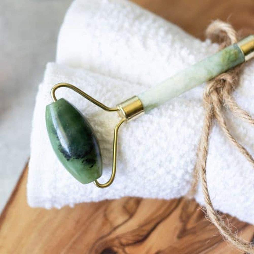 100% Natural Jade Face Roller/Anti Aging Jade Stone Massager for Face & Eye Massage - Make Your Face Skin Smoother and Looks Younger: Beauty