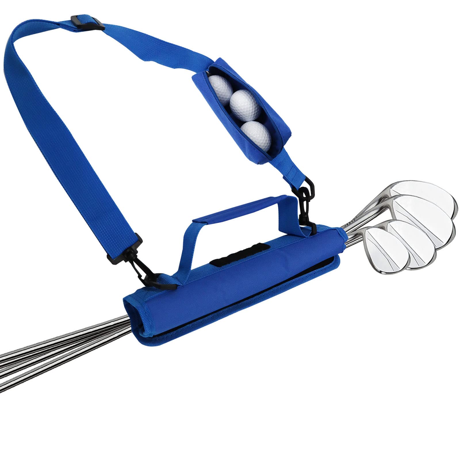 Golf Club Carry Bag with Pocket and Shoulder Strap for Men Women Golfer Lightweight Foldable Durable (Blue)