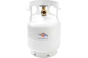 Flame King YSN5LB 5LB Empty Propane Tank Cylinder for Portable Grills, Fire Pits, Heaters and Overlanding, White