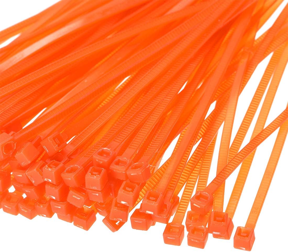 sourcing map Nylon Cable Ties 4 Inch Self-Locking Zip Ties 0.09 Inch Width Orange 100pcs, 4 x 0.09 Inch (L*W) - Image 4