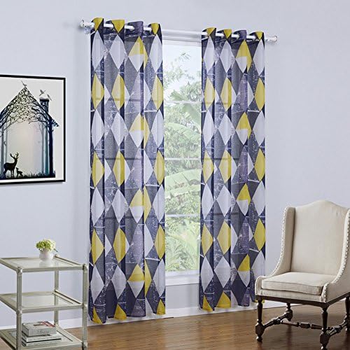 JackLook Decorative Geometric Printed Window Curtains Grommet Curtains Window Treatment 2 Panels Set (each panel measures 55"W x 102"L)