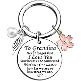 Davrock Grandma Keychain Gifts for Grandma Valentine's Day Mothers Day Birthday Gifts from Granddaughter Grandson Grandmother Gift Mothers Day Birthday Christmas Gift for Grandmother Keychain