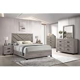 Kings Brand Furniture Napa Farmhouse 6-Piece Bedroom Set - Bed Frame with Headboard, Chest, Dresser and Mirror and 2 Nightstands (King Size)
