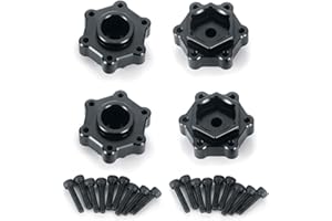 WEFEINO 4PCS Aluminum Wheel Hex Adapter Combiner +5mm for 1/8 Losi LMT 4S King Sling 4WD Digger Monster RC Truck Buggy