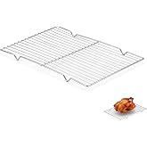 Roasting Rack for 9x13 Inch Pan, Stainless Steel Roasting Rack Insert, with Parallel Wires and Raised Feet, Keeps Food Elevated for Even Broiling, Easy to Clean, Ideal for Chicken, Turkey and Meat