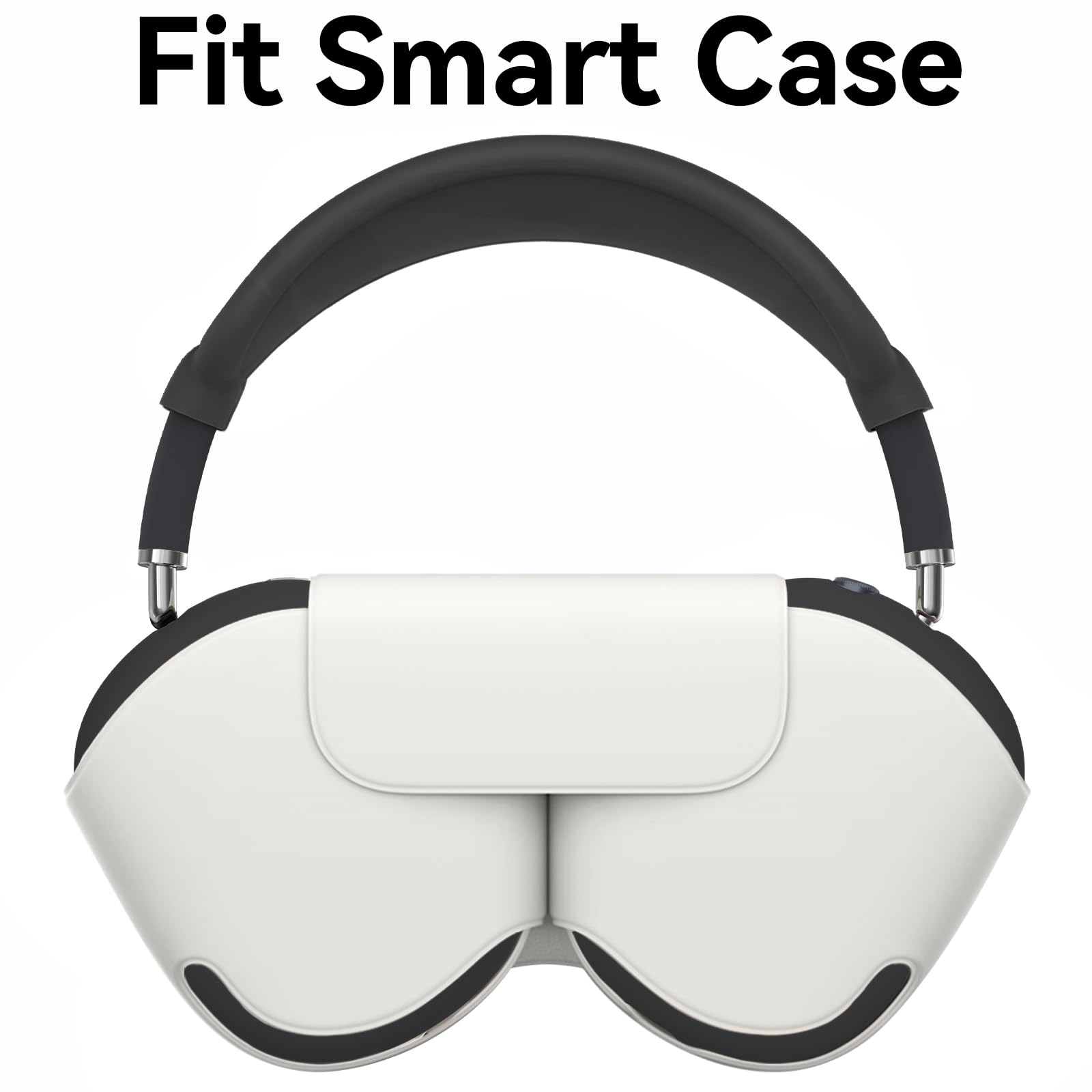 Silicone Case Cover for AirPods Max Headphones with Ear Pad & Cups | Headband Cover | Compatible with USB-C/Lightning (2024/2020) | Accessories Protector | Black
