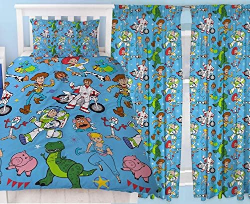 Toy Story 4 Rescue Single Duvet & Matching 66" x 54" Drop Readymade Curtains Bedding Set