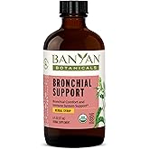 Banyan Botanicals Organic Bronchial Support Syrup – Kid-Friendly Chest & Lung Support – Soothing Herbal Cough & Throat Syrup with Tulsi, Licorice & Ginger – Alcohol-Free & Non-GMO – 6oz*