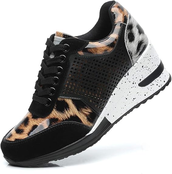 Fashion Heel Wedge Trainers for Women - Ladies Comfortable Bling Platform Walking Shoes, Best Chioce for Casual and Daily Wear