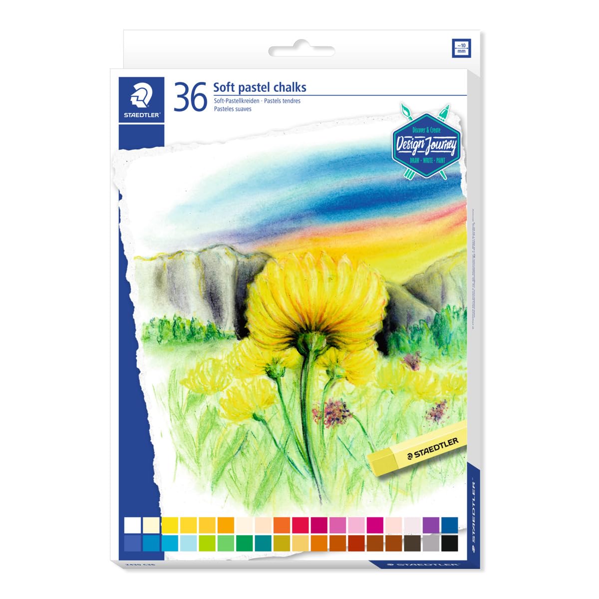 STAEDTLER 2430 C36 Design Journey Soft Pastel Chalks - Assorted Colours (Pack of 36)