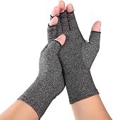 VITTO Anti-Arthritis Gloves Women Men Compression Fingerless Grey Medium
