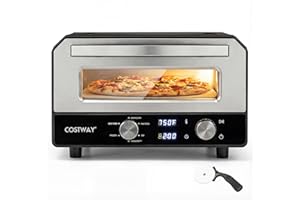COSTWAY 1700W Electric Pizza Oven Indoor, 6 Presets & 2-Min Rapid Baking Heats up to 750℉, Countertop Pizza Oven for 12” Pizz
