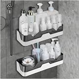 EigPluy Set of 2 No-Drill Bathroom Shelves with Adhesive Wall Mounted view 5