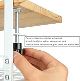 CYEER 2PCS White Under Desk Cable Management Tray No Drill Clamp Mount Metal view 4