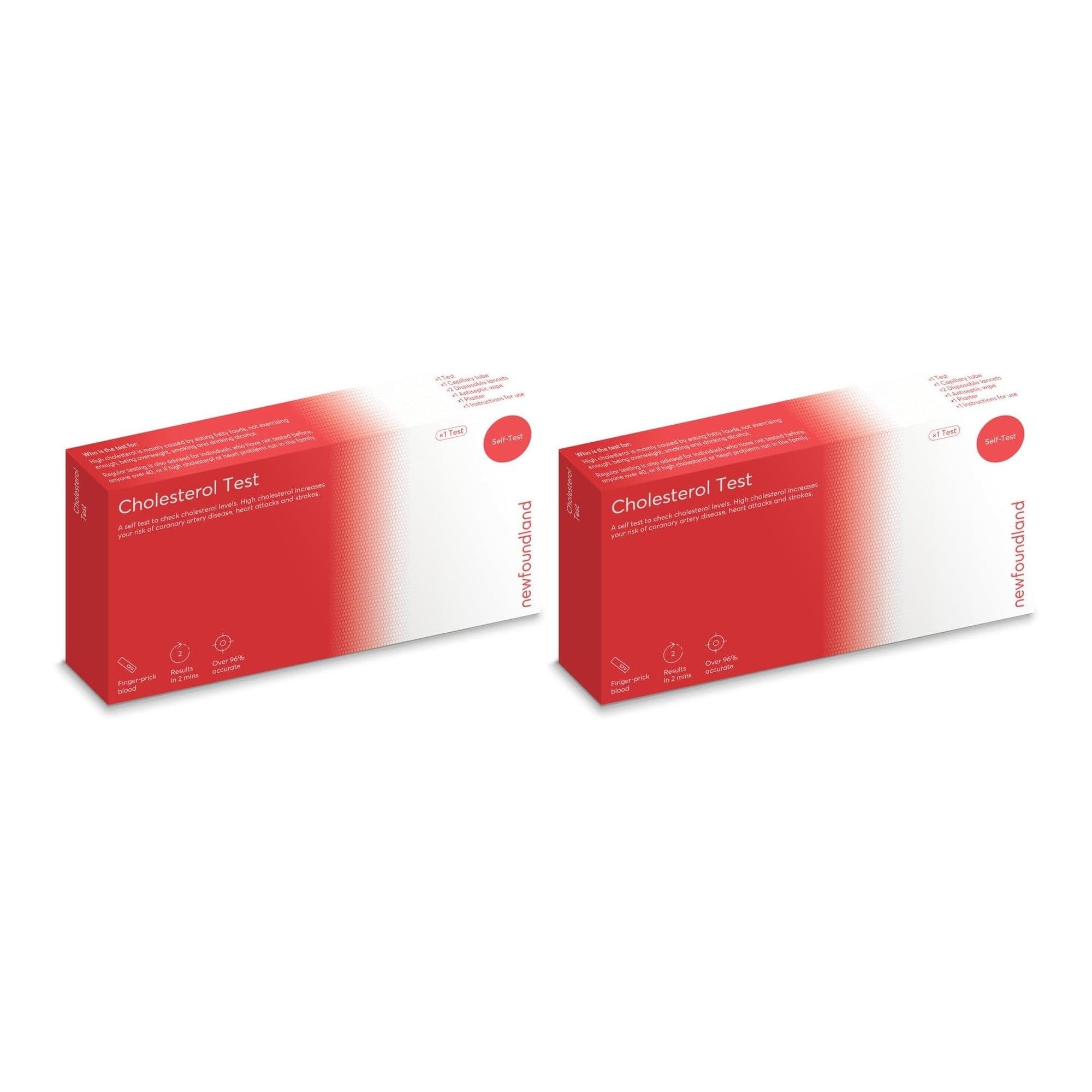 Newfoundland Cholesterol Levels Test Kit - 2 Pack - Lipid Profile Analysis - 99% Accurate Home Test for Total Cholesterol - Blood Sample Testing - CE Certified - Cholesterol Test Kit
