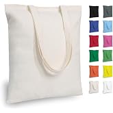 TOPDesign 3 | 6 | 12 | 24 | 48 | 192 Pack Economical Cotton Tote Bags, Lightweight Medium Reusable Grocery Shopping Cloth Bags, Suitable for DIY, Advertising, Promotion, Gift, Activity (3-Pack)