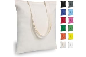 TOPDesign 5 | 12 | 24 Pack Economical 16"x15" Cotton Tote Bag, Reusable Grocery Shopping Bags, DIY Your Creative Designs