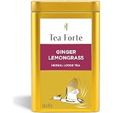 Tea Forte Ginger Lemongrass Loose Leaf Tea Canister | Makes 35-50 Cups, Handcrafted Loose Leaf Herbal Tea Blend, Airtight Decorative Canister, Premium Gift for Tea Lovers