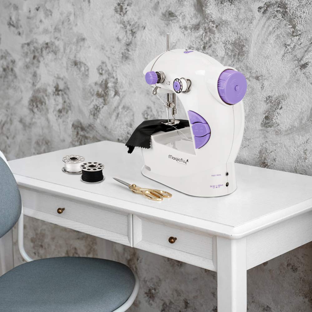 Magicfly Mini Sewing Machine for Beginner, Dual Speed Portable Sewing Machine Machine with Extension Table, Light, Sewing Kit for Household, Travel