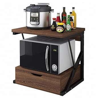 Kawachi 2 Tier Kitchen Counter Shelf Microwave Stand Storage Spice