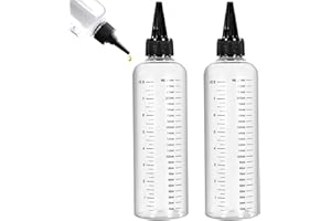 Haikole Hair Oil Applicator 2pcs Squirt Bottles for Liquids,16.9oz Squeeze Bottles With Clear Graduated Scale and Twist Top Cap,Transparent Oil Applicator for Hair,Plastic Squirt Bottles for Liquids