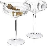 HISTORY COMPANY 1940 El Morocco Crystal Cocktail Coupe – Inspired by the Legendary Nightclub, 2-Piece Set (Gift Box Collection)