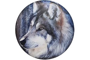 JAYKE JOY Spare Tire Cover, Wheel Cover with Wolf Print Waterproof Dust-Proof Universal Fit for Jeep, Trailer, RV, SUV, and Camper Van (18 Inch)