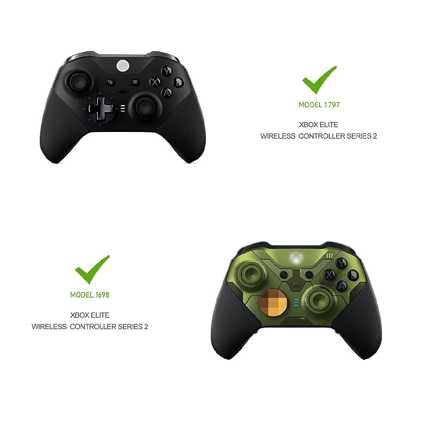 OEM Front and Back Housing Shell Replacement Kit for Xbox Elite Series 2 Controller - Includes Faceplate, Grip Cover, and Repair Tools (Black)