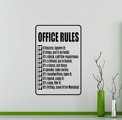 Amazon Com Diuangfoong Office Rules Wall Decal Poster Work