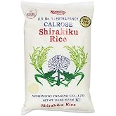 SHIRAKIKU Calrose Rice Medium Grain White Rice - Japanese Premium quality uncooked Milled Rice | Low Calories Perfect for Authentic Asian Cuisine 15 Pound, (Pack of 1)