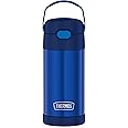 THERMOS FUNTAINER 12 Ounce Stainless Steel Vacuum Insulated Kids Straw Bottle, Blue